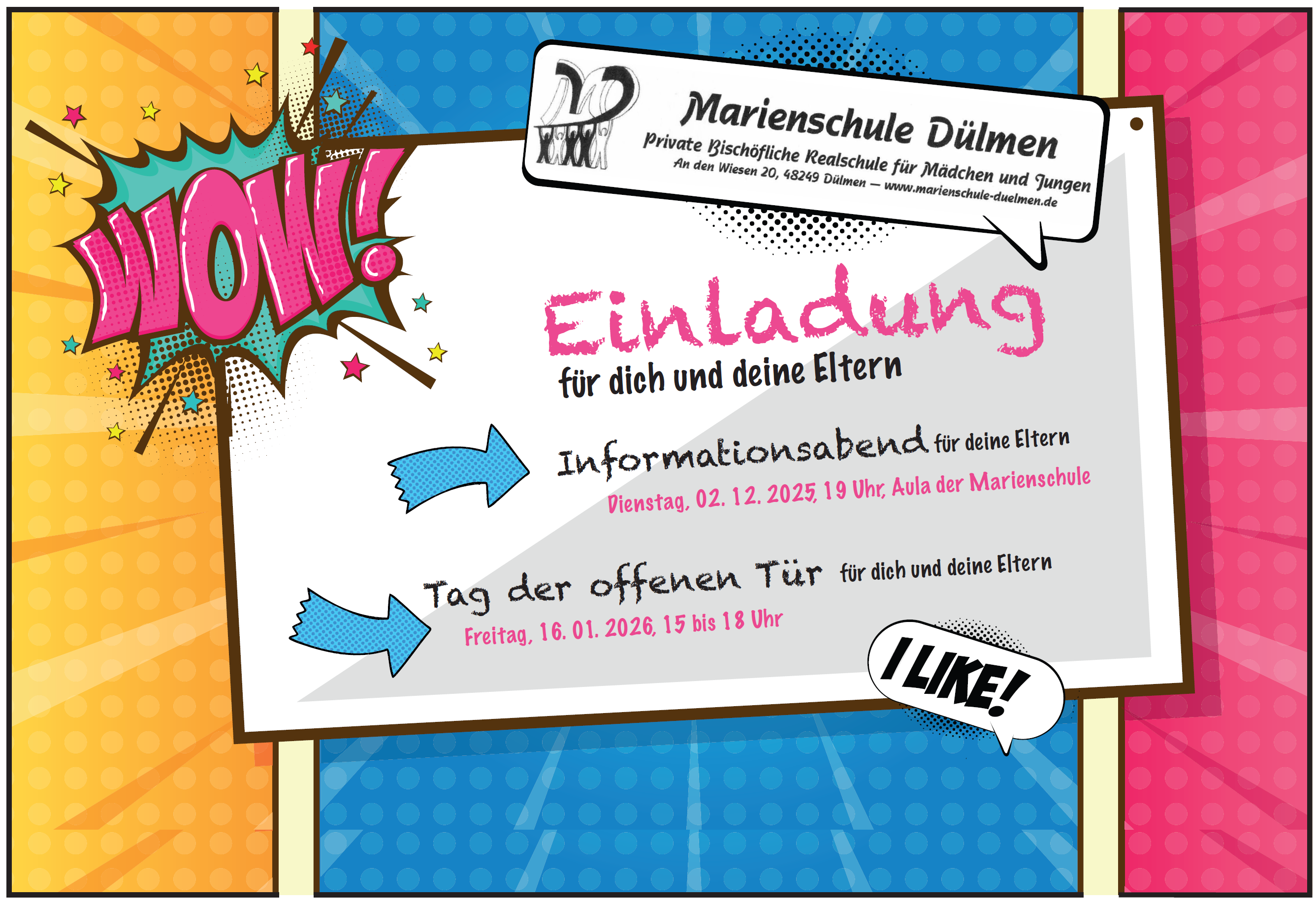 Einladung Elternabend und Tag der offenen Tür